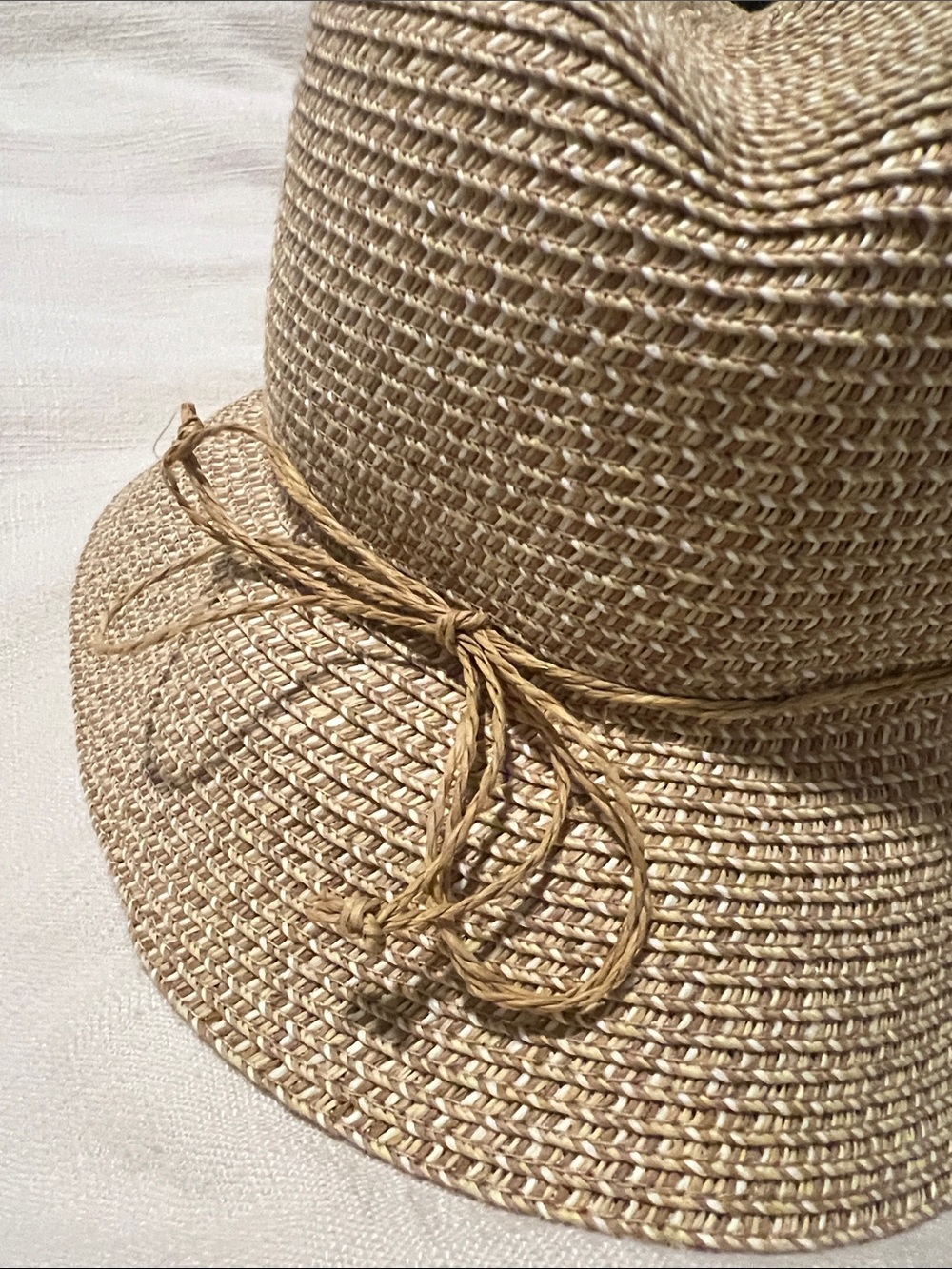 Nine West Natural Straw Bucket Hat with Bow Trim - Picture 4 of 6